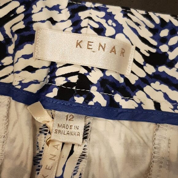 Kenar White Shorts with Blue Print - Picture 2 of 11